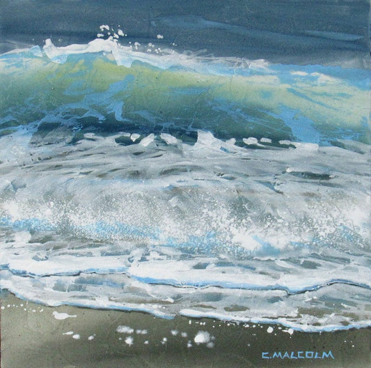 Carole Malcolm Oeuvre original - Peinture 12x12 Shoreline Study 08324