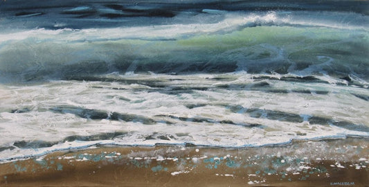 Carole Malcolm Oeuvre original - Peinture 30x60 Shoreline Study 12122