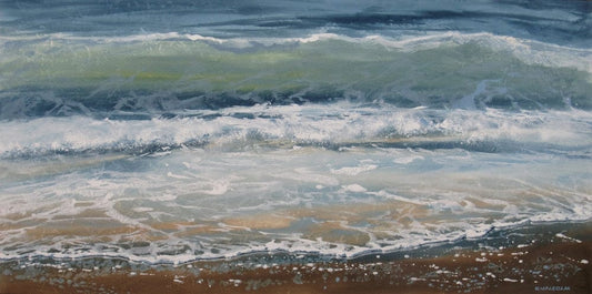 Carole Malcolm Oeuvre original - Peinture 36x72 Shoreline Study 15322