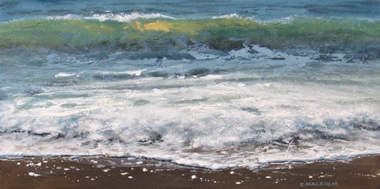 Carole Malcolm Oeuvre original - Peinture 18x38 Shoreline Study 21118