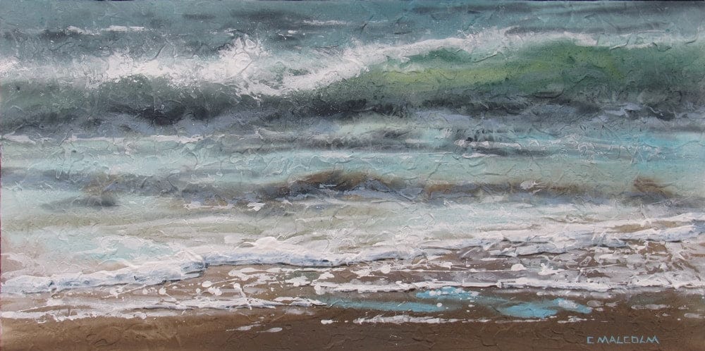 Carole Malcolm Oeuvre original - Peinture 18x36 Shoreline Study 25018