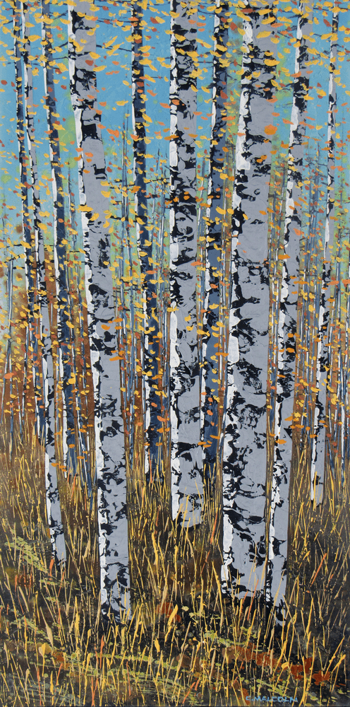 Carole Malcolm Oeuvre original - Peinture 48x24 Treescape 01521