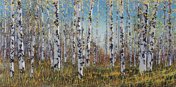 Carole Malcolm Oeuvre original - Peinture 24x48 Treescape 01621