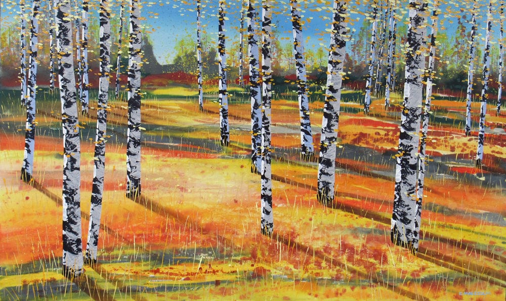 Carole Malcolm Oeuvre original - Peinture 36x60 Treescape 02025