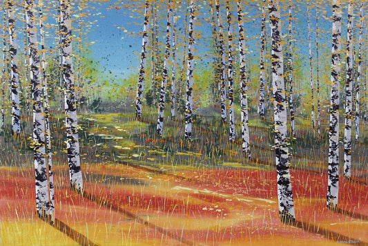 Carole Malcolm Oeuvre original - Peinture 40x60 Treescape 02125