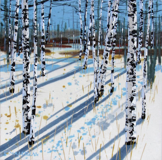 Carole Malcolm Oeuvre original - Peinture 12x12 Treescape 03125