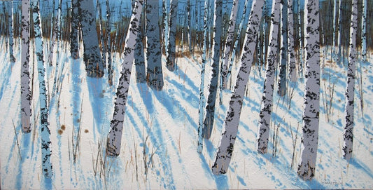 Carole Malcolm Oeuvre original - Peinture 36x72 Treescape 03318