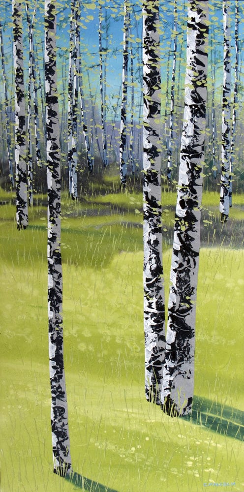 Carole Malcolm Oeuvre original - Peinture 48x24 Treescape 07024