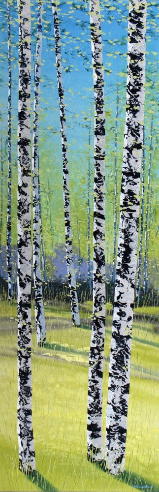 Carole Malcolm Oeuvre original - Peinture 72x24 Treescape 07724