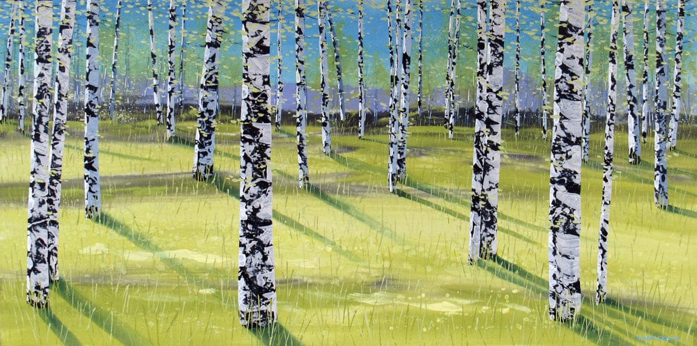 Carole Malcolm Oeuvre original - Peinture 30x60 Treescape 07924