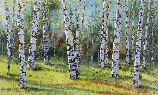 Carole Malcolm Oeuvre original - Peinture 36x60 Treescape 09619