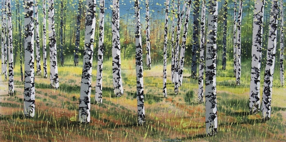 Carole Malcolm Oeuvre original - Peinture 36x72 Treescape 12820