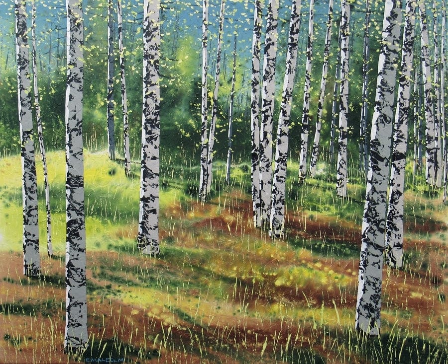 Carole Malcolm Oeuvre original - Peinture 48x60 Treescape 13320
