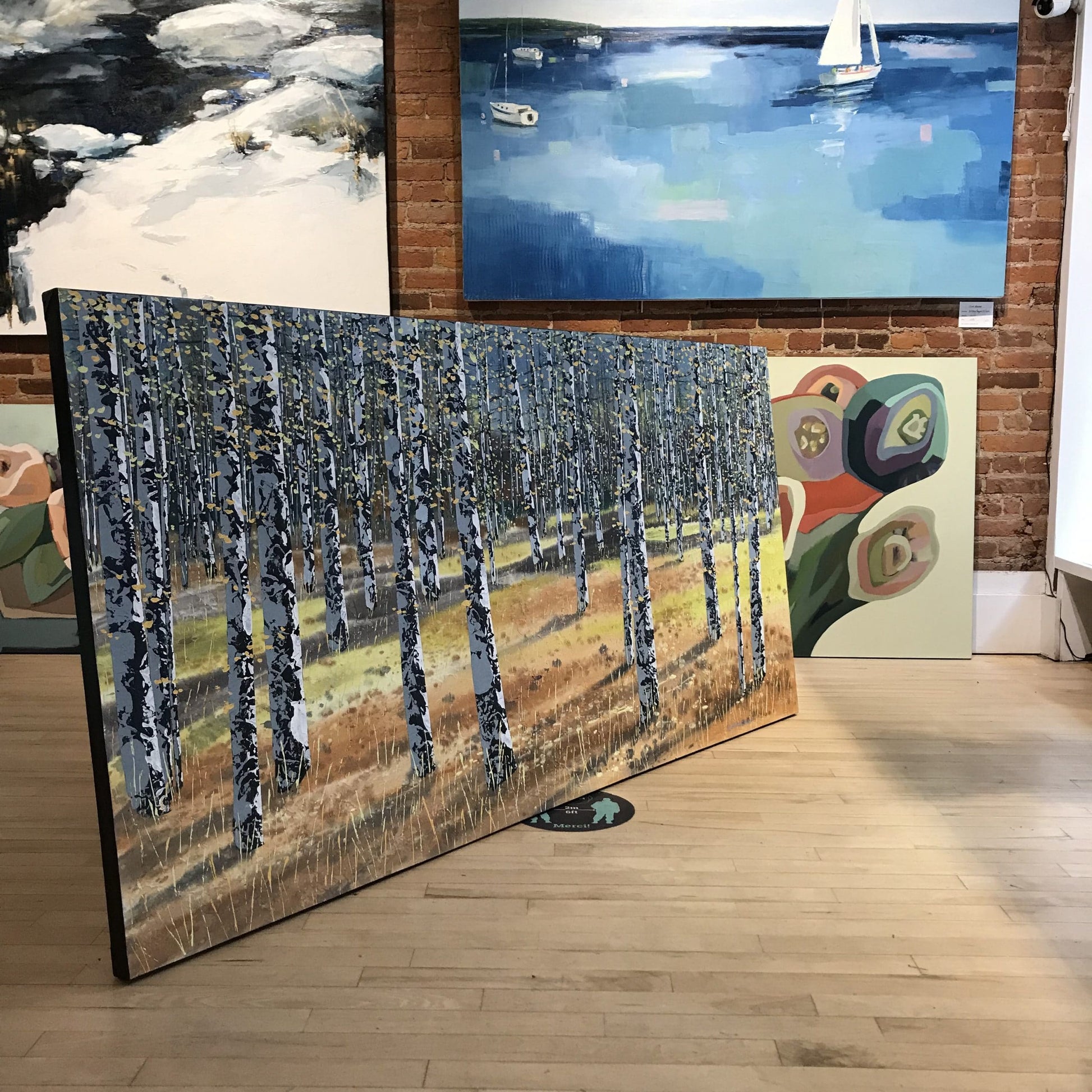 Carole Malcolm Oeuvre original - Peinture 36x72 Treescape 20621