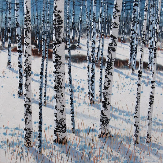 Carole Malcolm Oeuvre original - Peinture 40x40 Treescape 21122