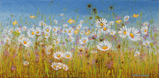 Carole Malcolm Oeuvre original - Peinture 12x24 Wildflowers 28717