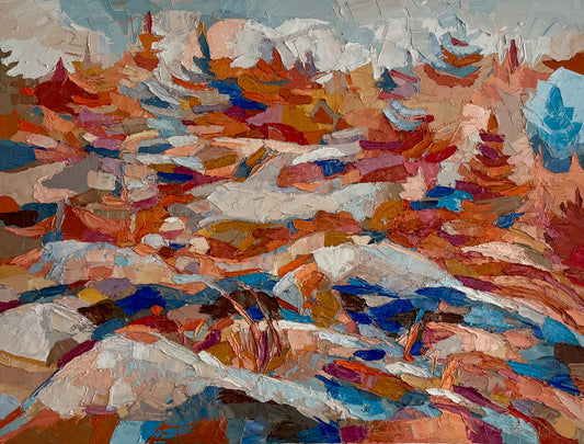 Dana Cowie Oeuvre original - Peinture 36x48 Gibson River Flow