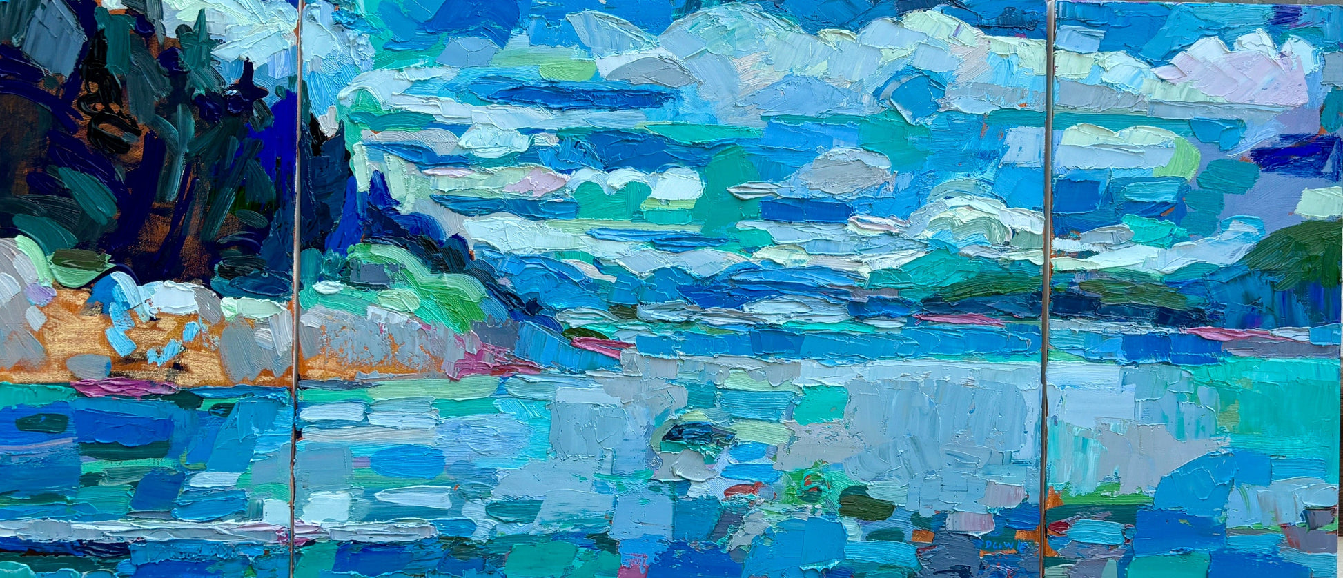 Dana Cowie Oeuvre original - Peinture 24x12 New flow 3