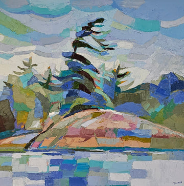 Dana Cowie Oeuvre original - Peinture 36x36 Pickerel River Escape