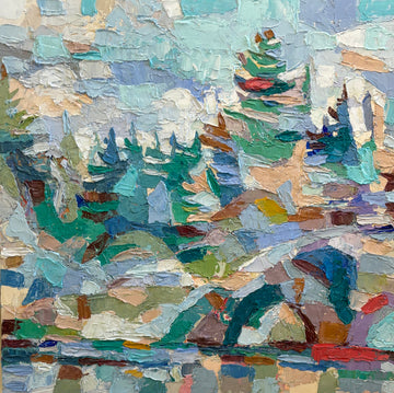 Dana Cowie Oeuvre original - Peinture 30x30 Searching For Solitude