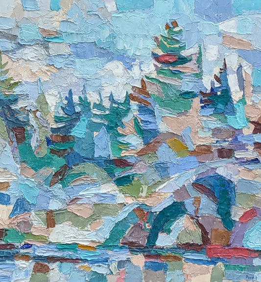 Dana Cowie Oeuvre original - Peinture 30x30 Searching For Solitude