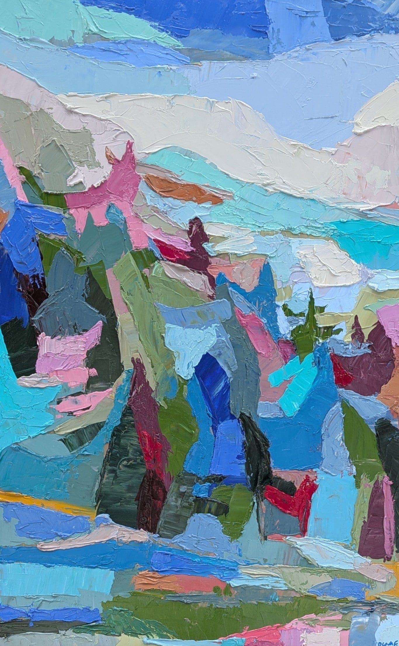 Dana Cowie Oeuvre original - Peinture 30x20 Technicolour 1