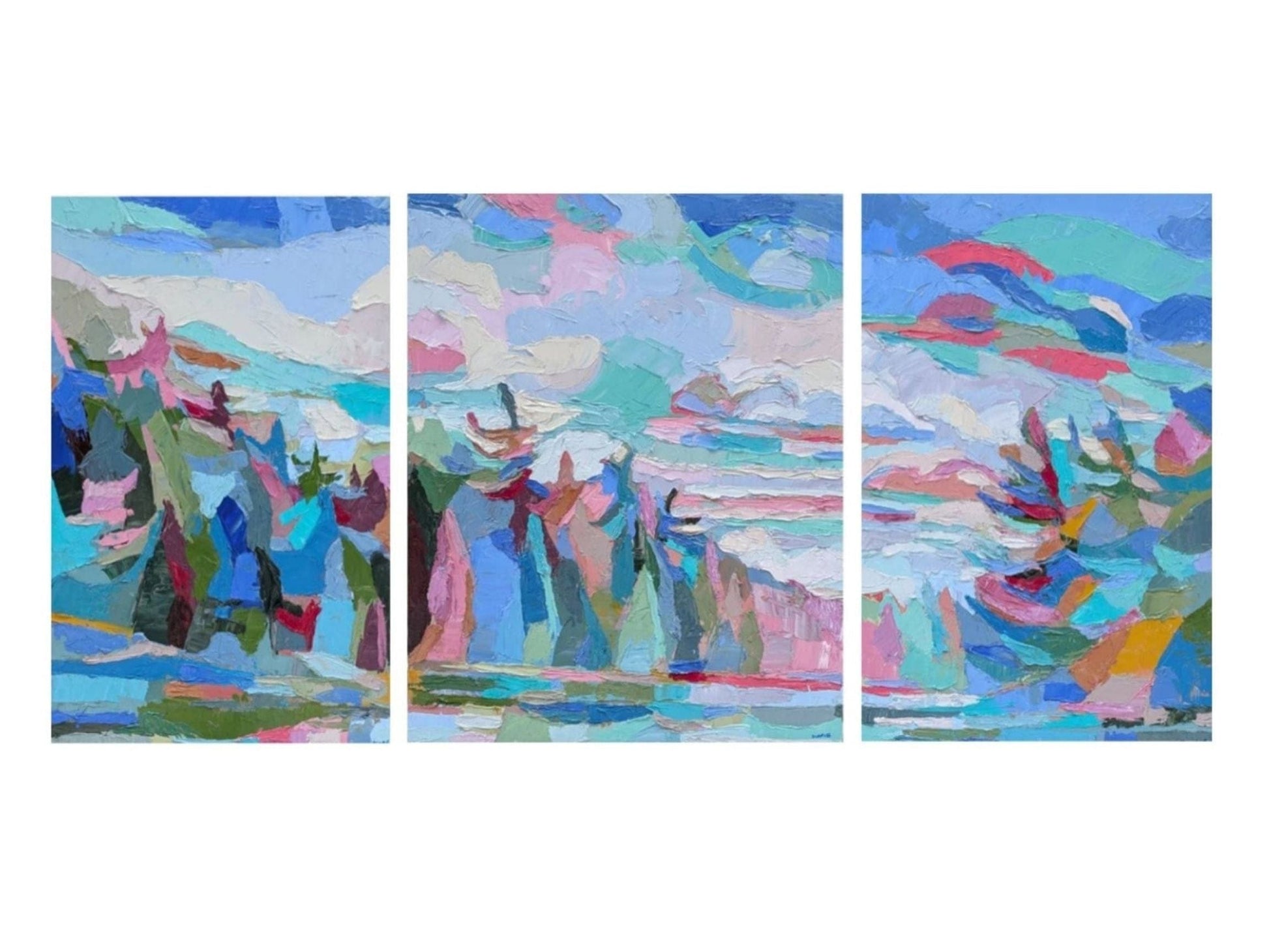 Dana Cowie Oeuvre original - Peinture 30x20 Technicolour 1