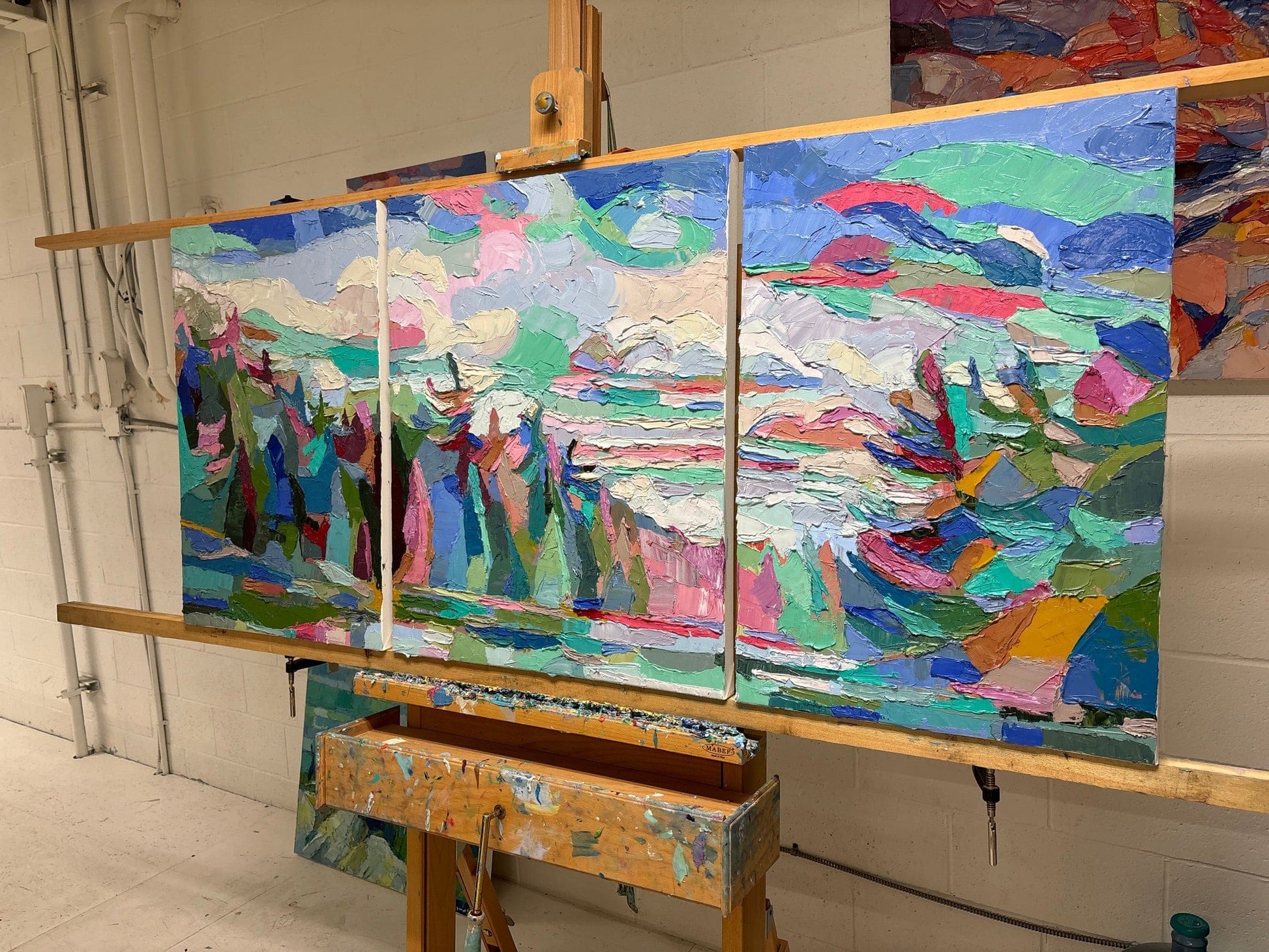 Dana Cowie Oeuvre original - Peinture 30x20 Technicolour 3