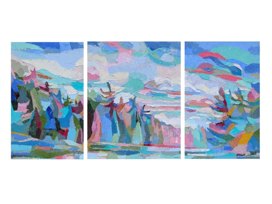 Dana Cowie Oeuvre original - Peinture 30x20 Technicolour 3