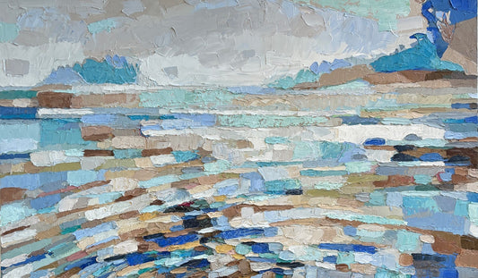 Dana Cowie Oeuvre original - Peinture 36x60 Tidal Flats