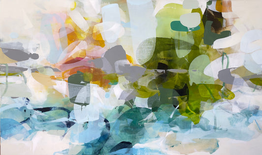 Deniz Altug Oeuvre original - Peinture 36x60 Lively Stillness