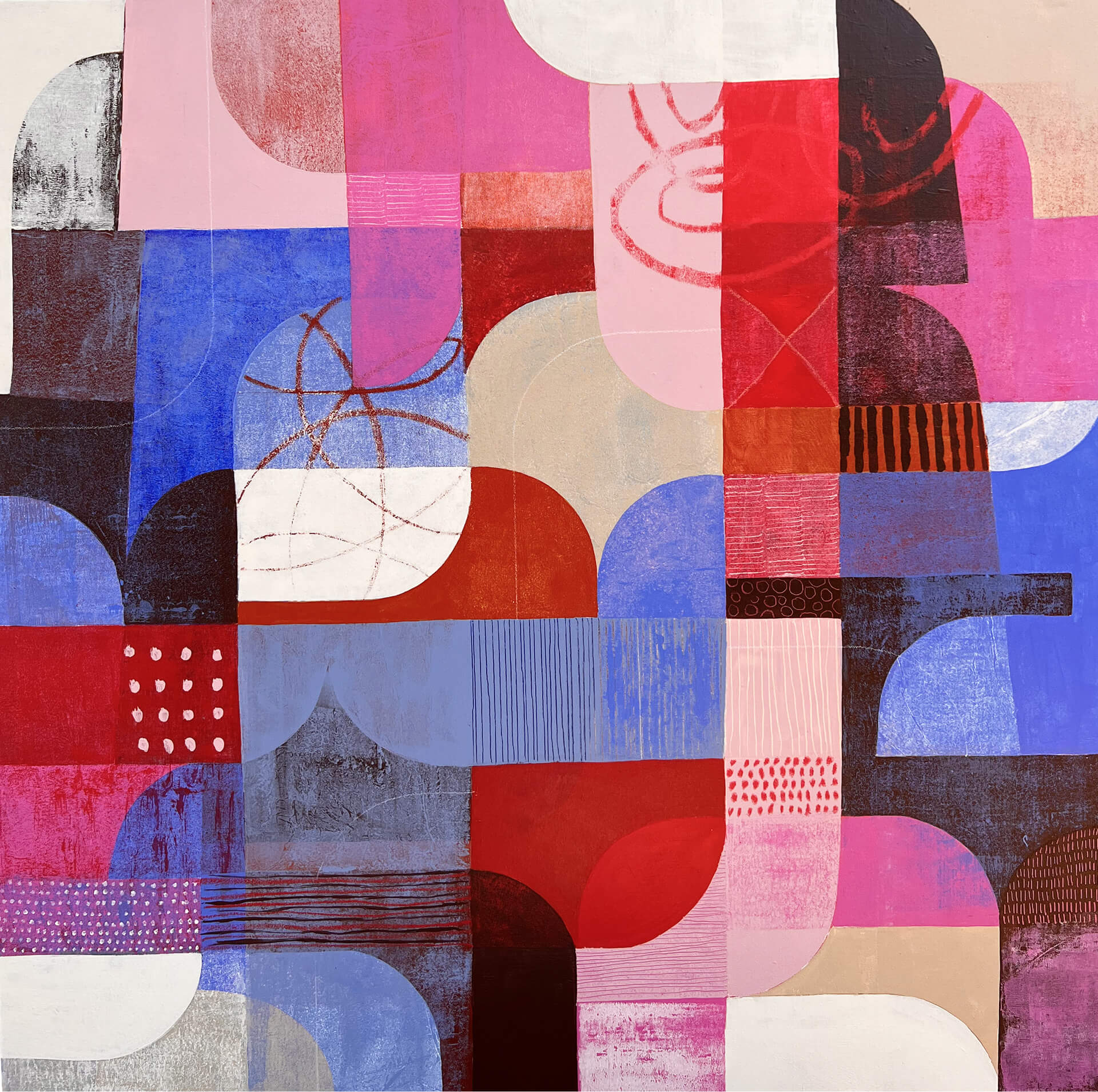 Diane Gosselin Oeuvre original - Peinture 40x40 Composition 2
