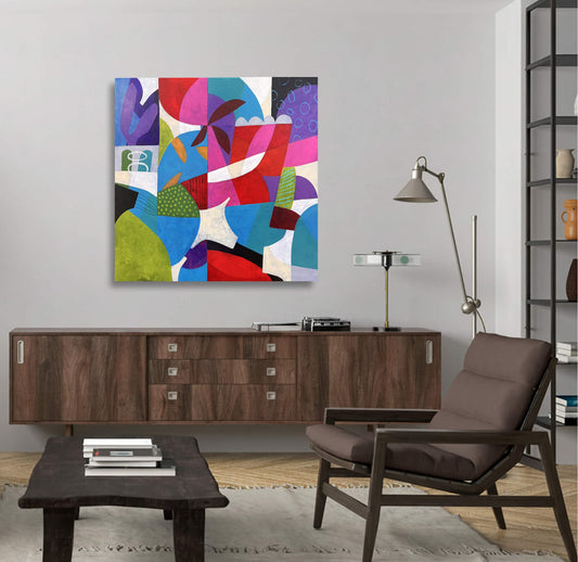 Diane Gosselin Oeuvre original - Peinture 40x40 Éclat