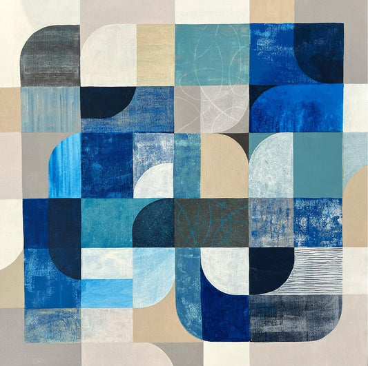 Diane Gosselin Oeuvre original - Peinture 40x40 Silêncio Azul