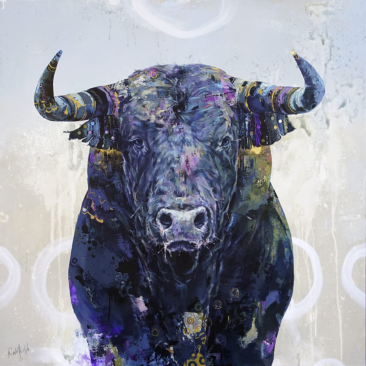 Éric Robitaille Oeuvre original - Peinture 45x45 Comme le fer