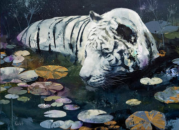 Éric Robitaille Oeuvre original - Peinture 40x55 Midnight Pond
