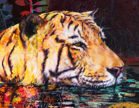 Éric Robitaille Oeuvre original - Peinture 38x50 Nuit transitoire
