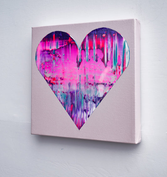 Isabelle Beaubien Oeuvre original - Peinture Purple and Pink Heart