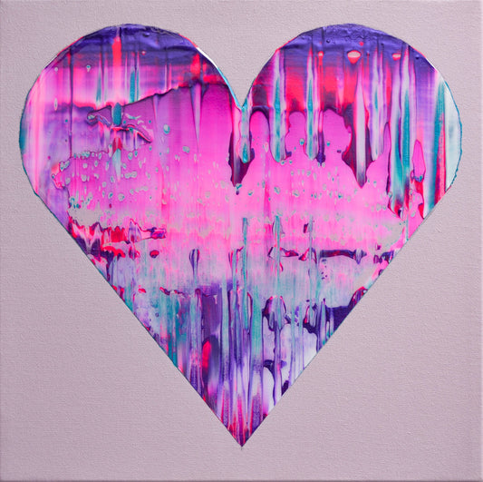 Isabelle Beaubien Oeuvre original - Peinture Purple and Pink Heart