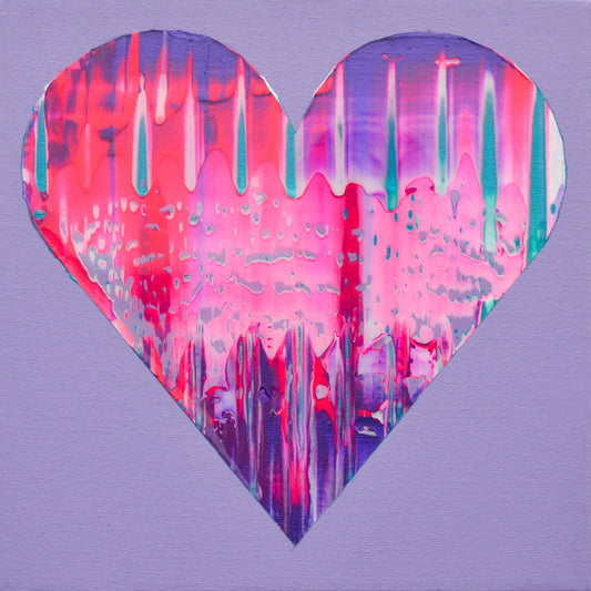 Isabelle Beaubien Oeuvre original - Peinture 12x12 Purple and Purple Heart