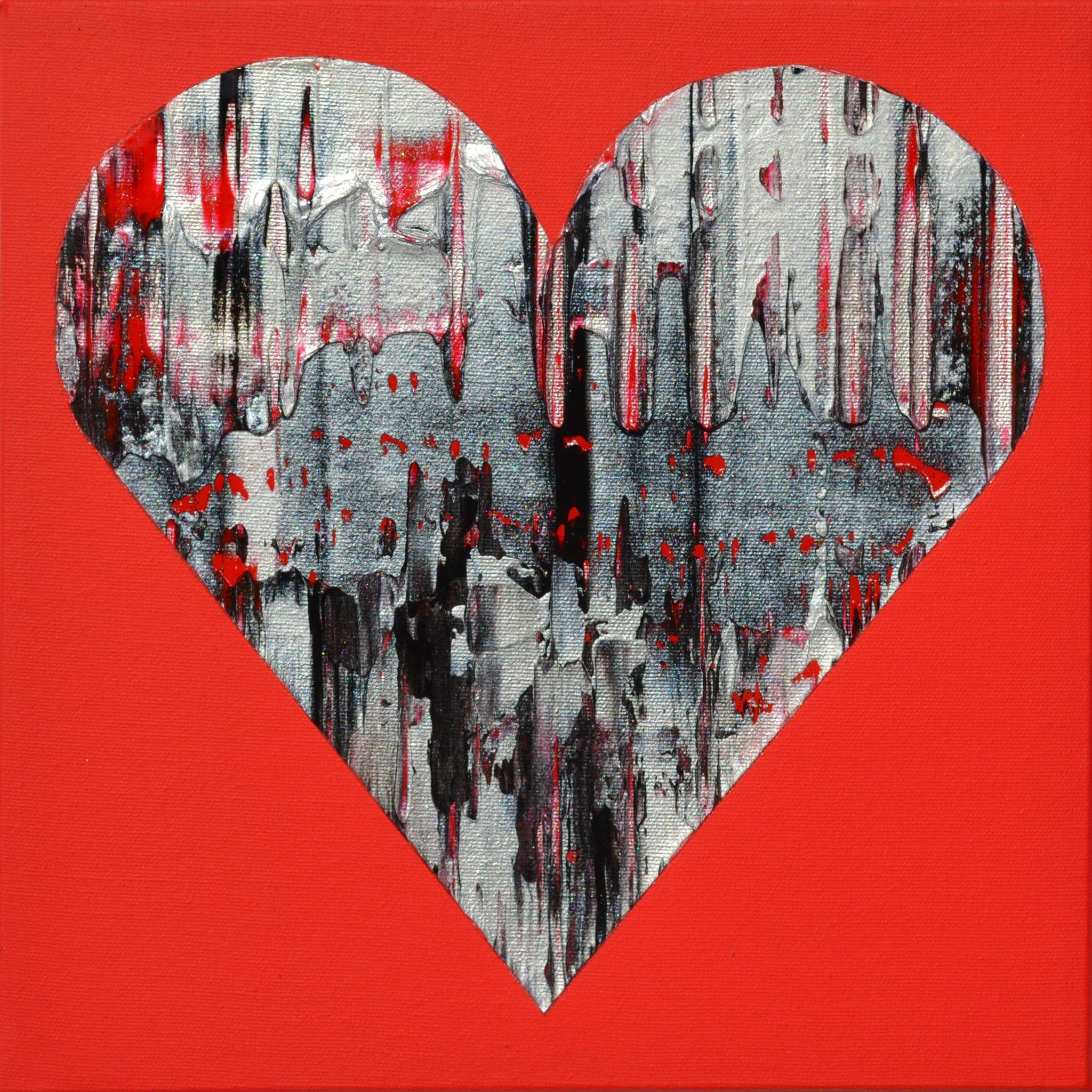 Isabelle Beaubien Oeuvre original - Peinture 12x12 Red Heart
