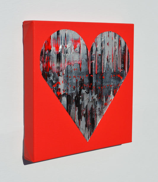 Isabelle Beaubien Oeuvre original - Peinture 12x12 Red Heart