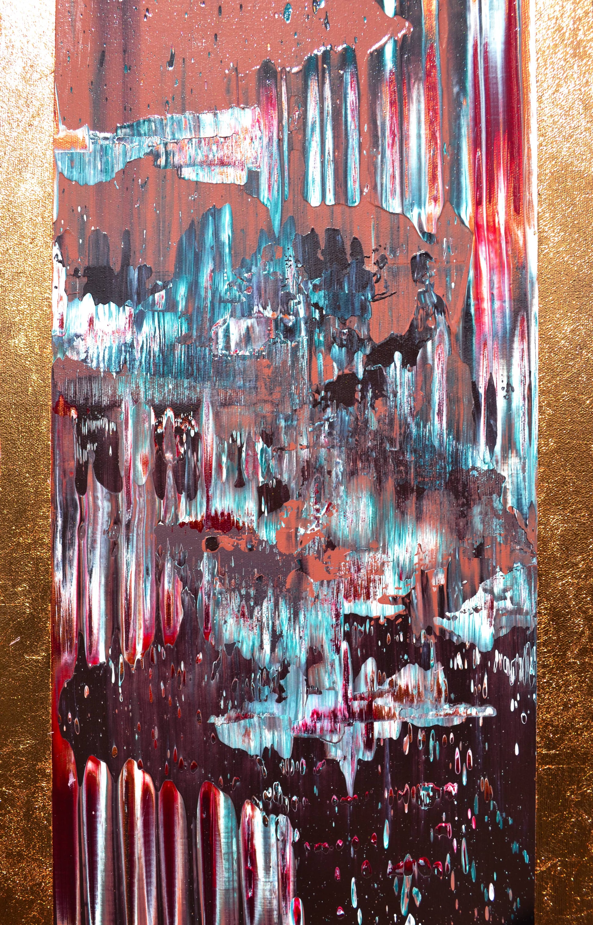 Isabelle Beaubien Oeuvre original - Peinture 36x72 Trame dorée