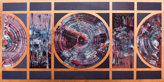 Isabelle Beaubien Oeuvre original - Peinture 36x72 Trame dorée