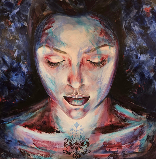 Isabelle Filion Oeuvre original - Peinture 48x48 Au cœur de l'océan