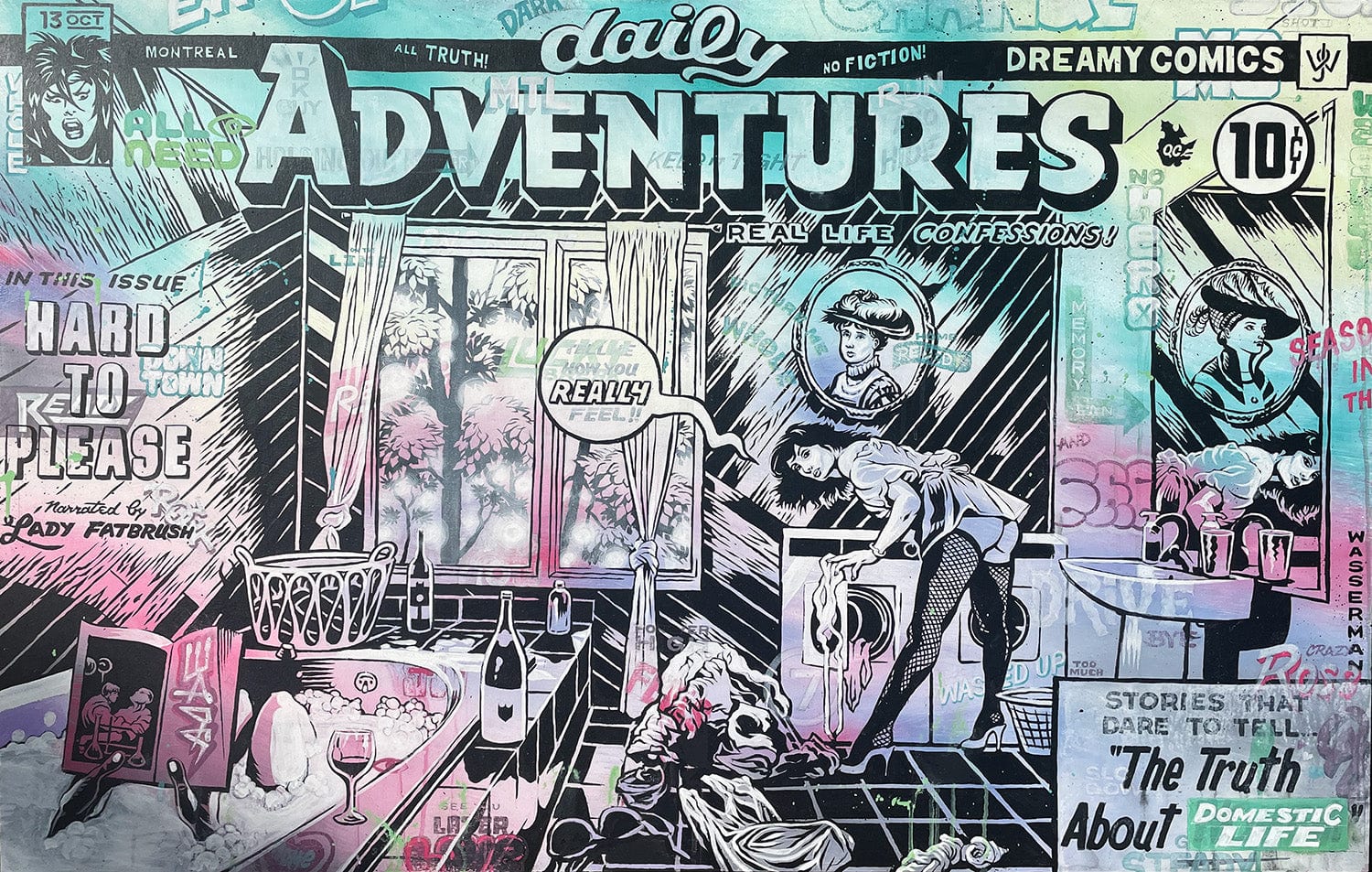 Jason Wasserman Oeuvre original - Peinture 36x56 Hard To Please 2