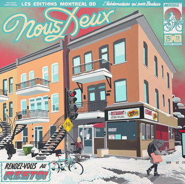 Jason Wasserman Oeuvre original - Peinture 42x42 Resto Laurier