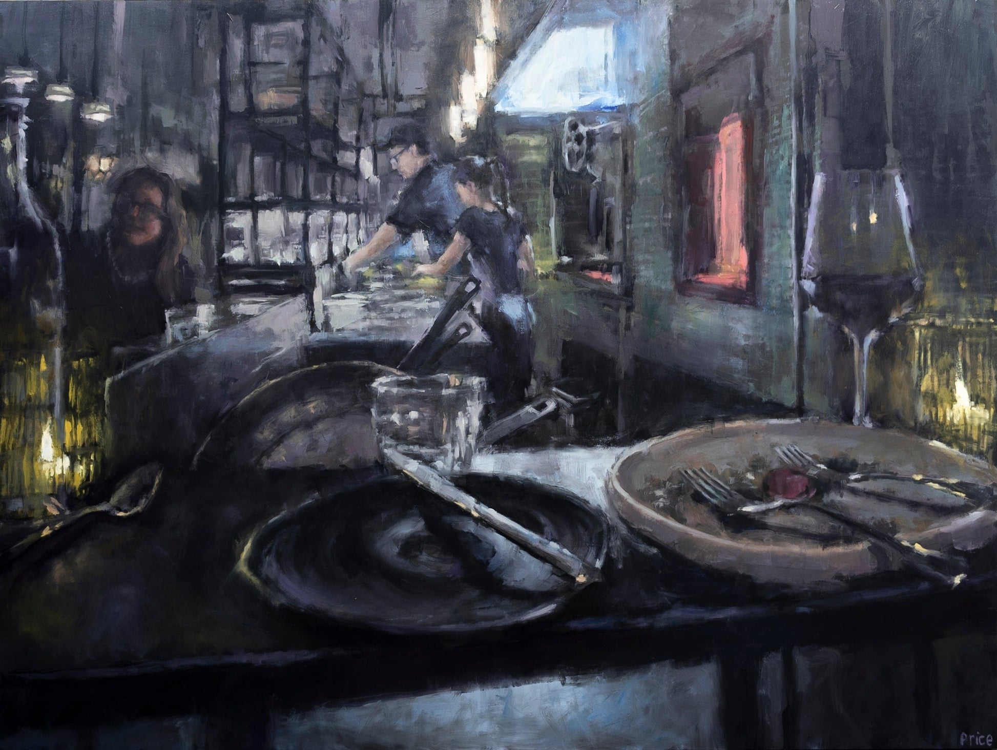 Jeremy Price Oeuvre original - Peinture 36x48 Before The Robots Get Here