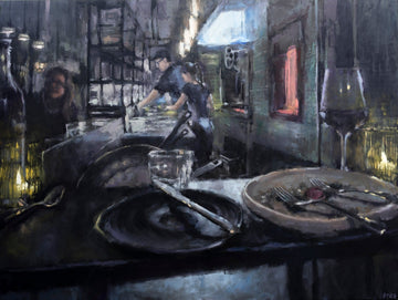 Jeremy Price Oeuvre original - Peinture 36x48 Before The Robots Get Here