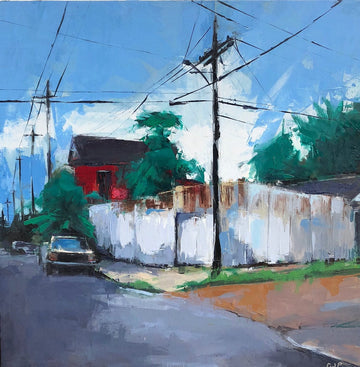 Jeremy Price Oeuvre original - Peinture 24x24 Burgundy Street, Nola